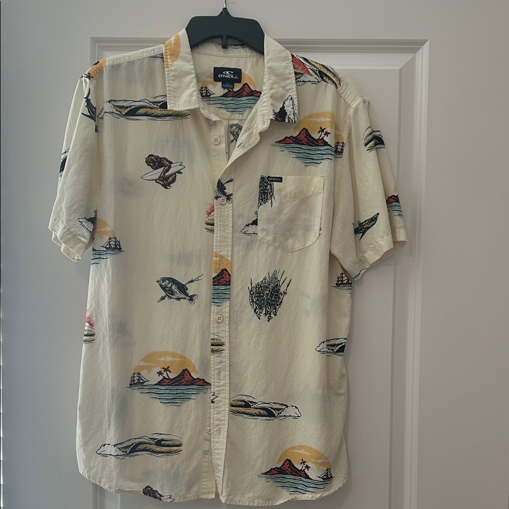 O'Neill Men's Cream Surf Graphic Shirt